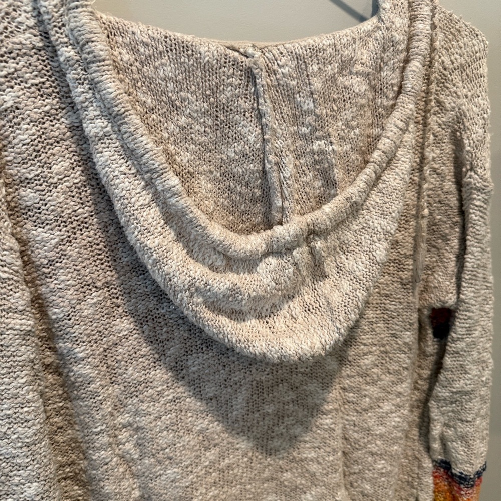 Rip Curl Gray Multicolor Stripe V-Neck Hoodie - Picture 4 of 5